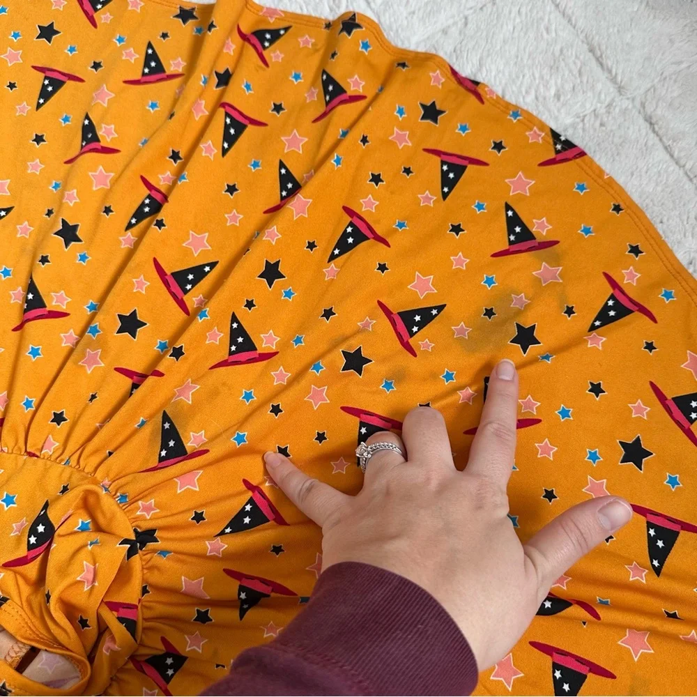 Dot Dot Smile | Orange Halloween Witch Twirl Dress | Size 2T